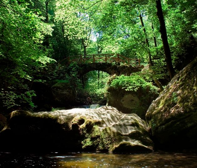 De iconische Schiessentümpel-waterval in de Mullerthal Regio